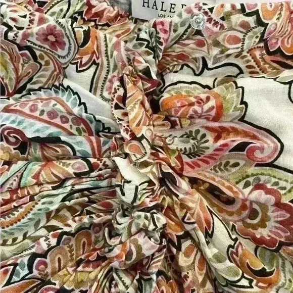 NWT $270 HALE BOB Los Angeles White Ivory Linen Solid Draped Skirt Venus Boho Xs - Picture 4 of 6